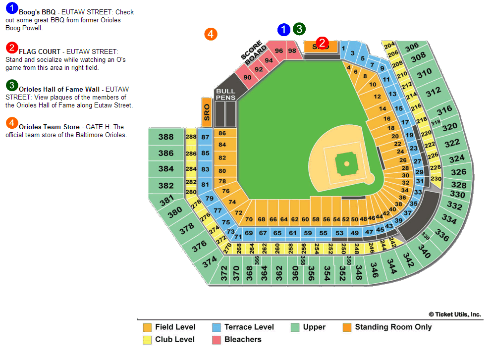 Wrigley Field Seating and Gate Map